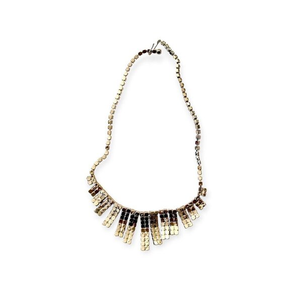 1950s Vintage‎ Clear Rhinestone Fan Necklace - Picture 9 of 11